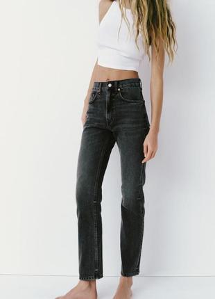 Джинси zara straight rut high waist 36,38,40