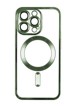 Чехол tpu metallic full camera magsafe apple iphone 12 pro green
