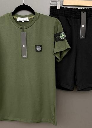 Комплект шорти та футболка stone island стон айленд для дітей та підлітків3 фото