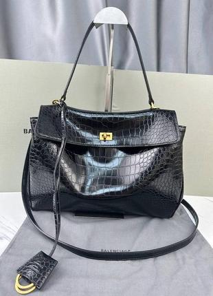 Сумка под крокодила черная