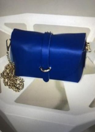 Кожаная сумка made in italy синего цвета3 фото