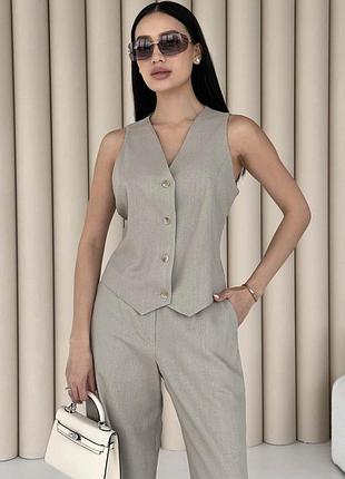 Стильный женский жилет jadone fashion манго xs бежевый
