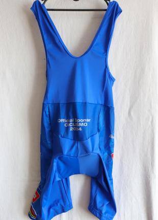 Мужские велоштаны спортивные з лямками памперсом штаны вело комбинезон велоформа одежда 2xl 52