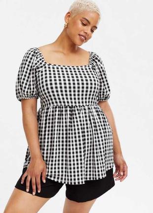 Актуальний топ туніка з об'ємними рукавами №442/21