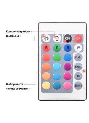 Світлодіодна стрічка багатобарвна 3528 rgb 5 м led з пультом2 фото