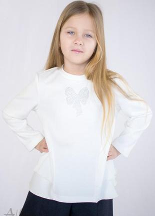 Блуза альберо 6042 белая р. 122-146