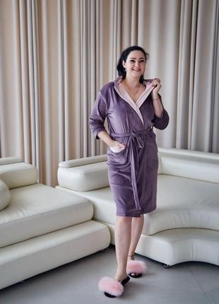 Халат женский велюровый большие размеры 4xl,5xl,6xl2 фото