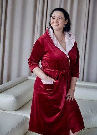 Халат женский велюровый большие размеры 4xl,5xl,6xl4 фото