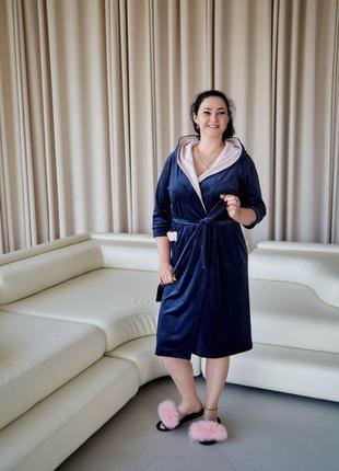 Халат женский велюровый большие размеры 4xl,5xl,6xl6 фото