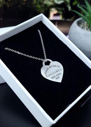 Серебряный кулон tiffany & co. серебряная подвеска тиффани сердце