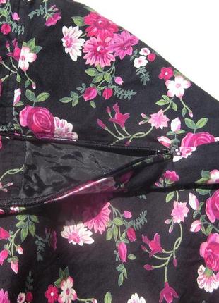 Красивая миди юбка с розами h&m коттон6 фото