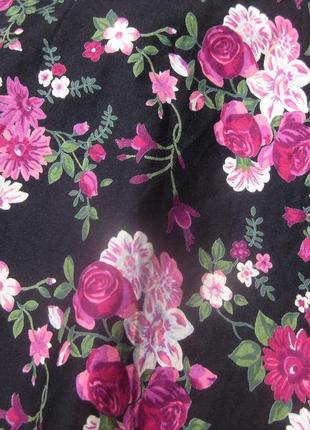 Красивая миди юбка с розами h&m коттон4 фото