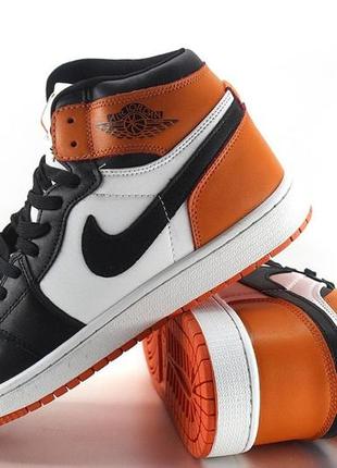 Кроссовки джордан найк  nike air jordan  кожа, мужские високие найк аир джордан найк джордан молодежные