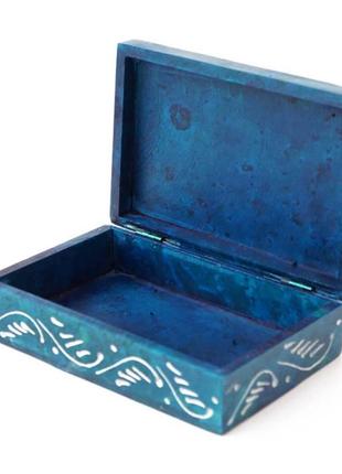 Шкатулка из камня с рисунком, шкатулка для бижутерии на подарок