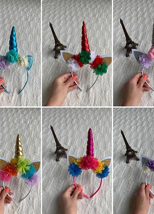 Новогодний обруч единорог, обруч на голову , обруч , обруч для костюма единорога