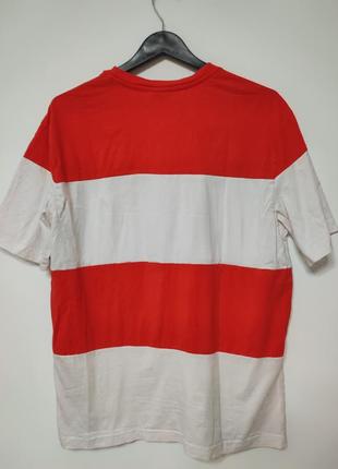 Футболка белая красная мужская в полоску легкая прямая широкая хлопок lefties man, размер 2xl4 фото