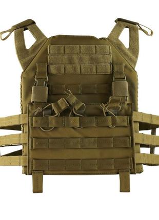 Плитоноска розвантаження тактичне з кріпленнями molle kombat uk зсу (всу) carrier койот gl_55
