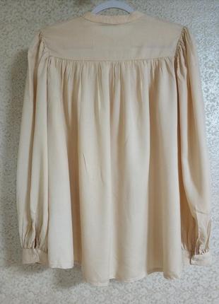 Tu tu women невероятная бежевая блуза блузка рубашка блуза вышиванка пышные рукава...