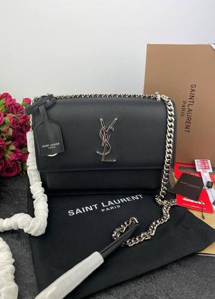 Сумка жіноча ⭐️premium ⭐️ yves saint laurent black silver