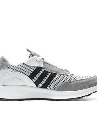 Чоловічі літні кросівки adidas сітка сірі7 фото