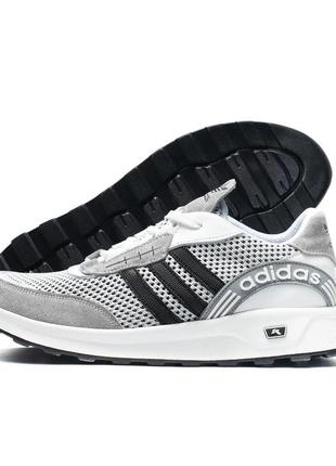 Чоловічі літні кросівки adidas сітка сірі8 фото