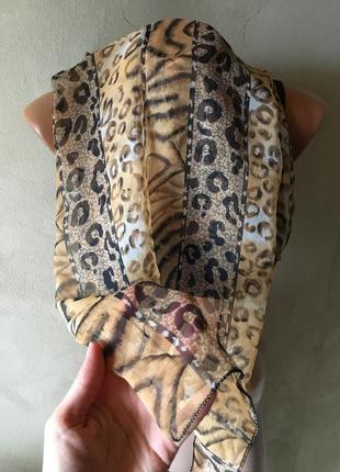 Шифоновий шарфик в леопардовий принт3 фото