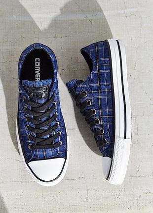 Converse chuck taylor all star кеди оригінал в клітинку картаті темно сині конверси олл стар