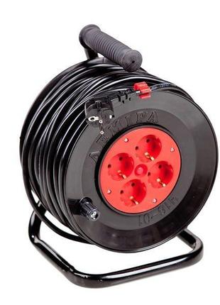 Удлинитель на катушке (переноска) лемира у16-01 пвс3х2.5 50м с контуром заземления