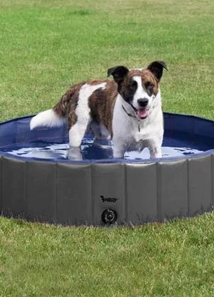 Великий складний басейн для собак та різних тварин 120х30 см purlov 23831 польща4 фото