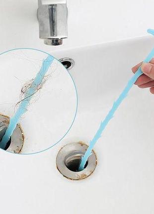 Пластиковий трос для чищення каналізаційних труб cleaning tool blue1 фото