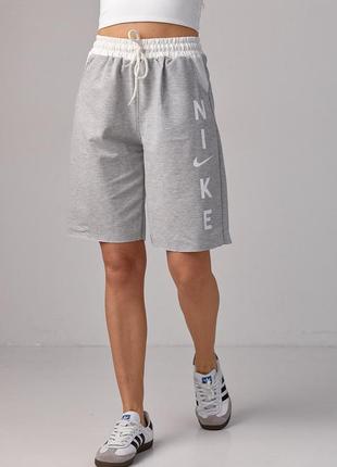Жіночі трикотажні шорти з написом nike1 фото