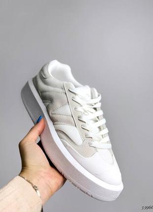 ▪кросівки в стилі new balance white ct302 nb жіночі білі кеди снікерси танкетка платформа весна літо осінь шкіряні (еко шкіра)