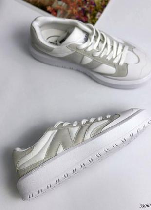 ▪️кроссовки new balance white ct302 женские белые кеды сникерсы nb нью беланс ct 302 кожаные(эко кожа/текстиль)на танкетке платформе мягкие удобные3 фото