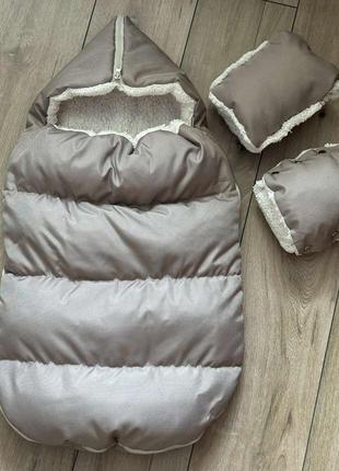 Зимовий конверт в коляску з муфтами