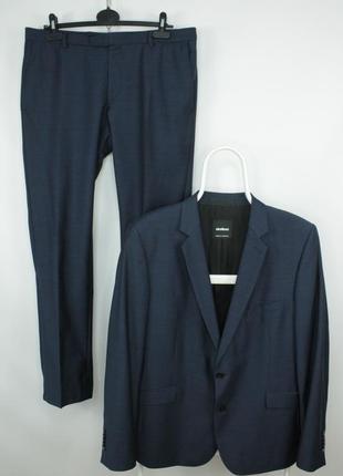Стильный классический костюм strellson mercer slim fit#ured blue wool formal suit
