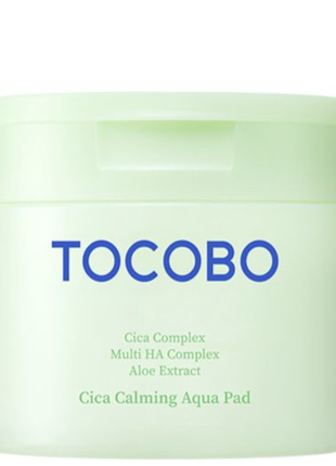 Заспокійливі тонер-педи з екстрактом центели tocobo cica calming aqua pad 60 шт.