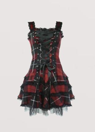 Сукня у стилі панк hell bunny harley tartan