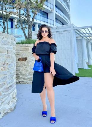 Костюм блуза спідниця-шорти 20613 фото