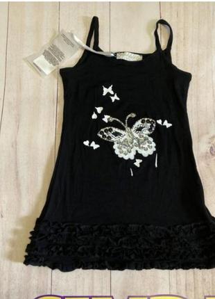 Сарафан для дівчинки, туніка дитяча туреччина, літній сарафан вільного крою, сукня для дівчинки на шлейках на брительках