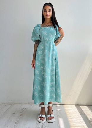 ❗️sale❗️ сукня міді зі шнурівкою на спині і розрізом креп