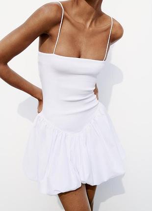 Сукня плаття балон сарафан чорна біла zara xs 34 s 36 m 38