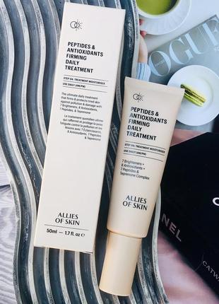 ✔️оригінал зволожуючий антиоксидантний крем для обличчя allies of skin peptides antioxidants firming daily treatment 50 ml