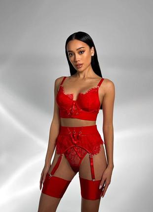 Соблазнительный красный комплект 4 в 1