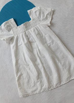 Белое платье сарафан с прошвой р.140