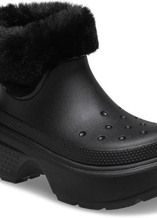 Crocs зимние ботинки сапожки сапоги stomp lined boot black2 фото