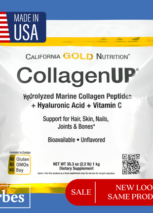 California gold nutrition, collagenup,гидролизованные пептиды коллагена с гиалуроновой кислотой 1 кг