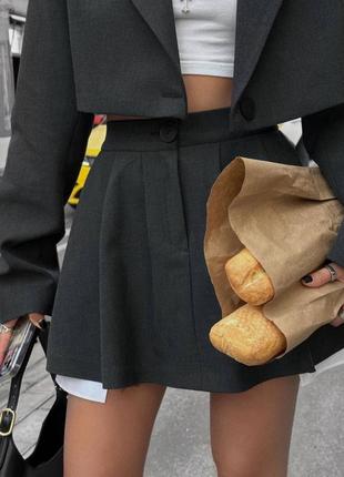 Трендовый костюм юбка и укороченный пиджак💥💥 юбка пиджак