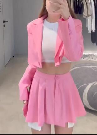 Трендовый костюм юбка и укороченный пиджак💥💥 юбка пиджак