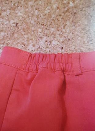 Спідниця червона котонова  пряма на підкладці з кишенями3 фото