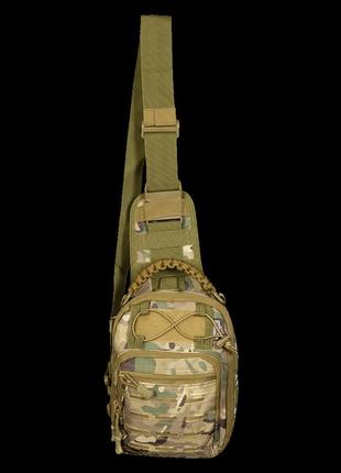 Тактична сумка adapt camotec multicam, сумка чоловіча через плече, військова сумка мультикам однолямкова